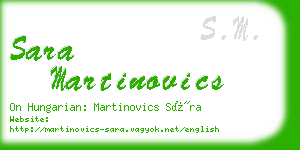 sara martinovics business card